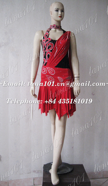 váy khiêu vũ đỏ đen