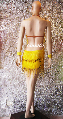 Váy khiêu vũ latin cườm vàng