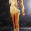 Váy khiêu vũ latin vàng kim tua cườm