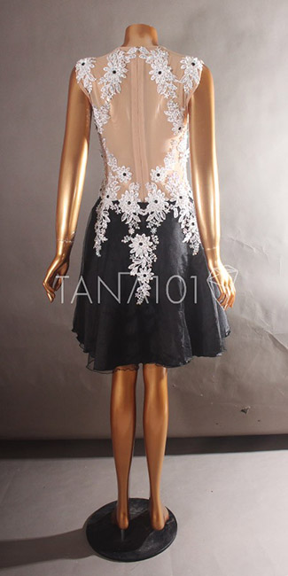 Váy nhảy latin lưới da pha đen Váy nhảy latin lưới da pha đen