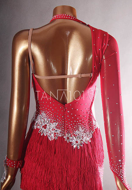 Váy nhảy latin đỏ tua