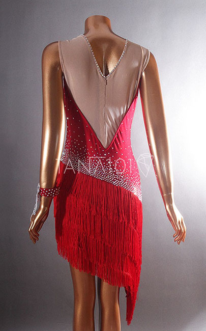 Váy nhảy latin đỏ tua