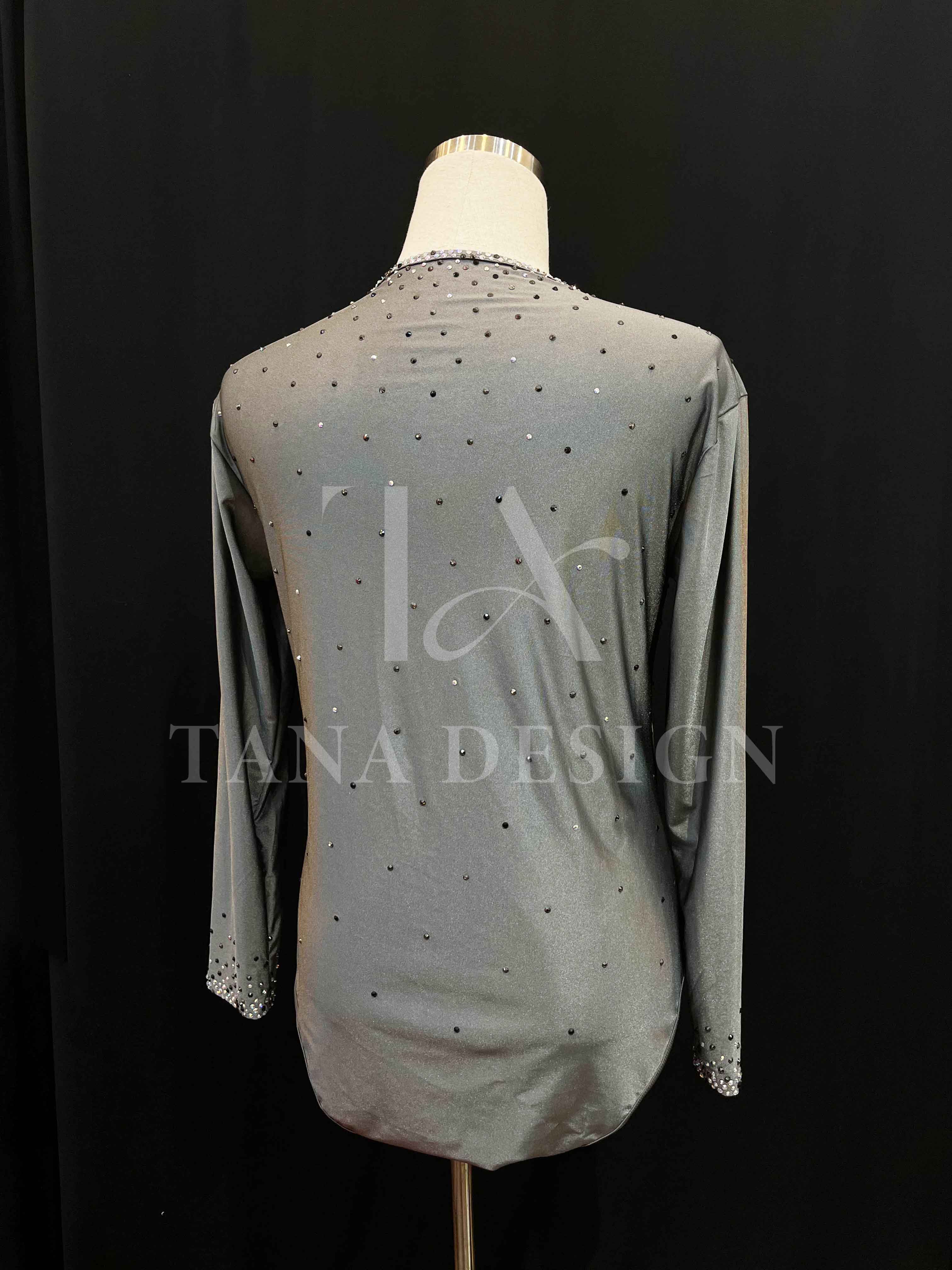Men Competion Latin Ballroom Dance Shirt - Smooth, Salsa, Rumba, Swing - TANA Lycra, Mesh, Colarless Dancewear (10) Men-Competion-Latin-Ballroom-Dance-Shirt-Smooth-Salsa-Rumba-Swing-TANA-Lycra-Mesh-Colarless-Dancewear