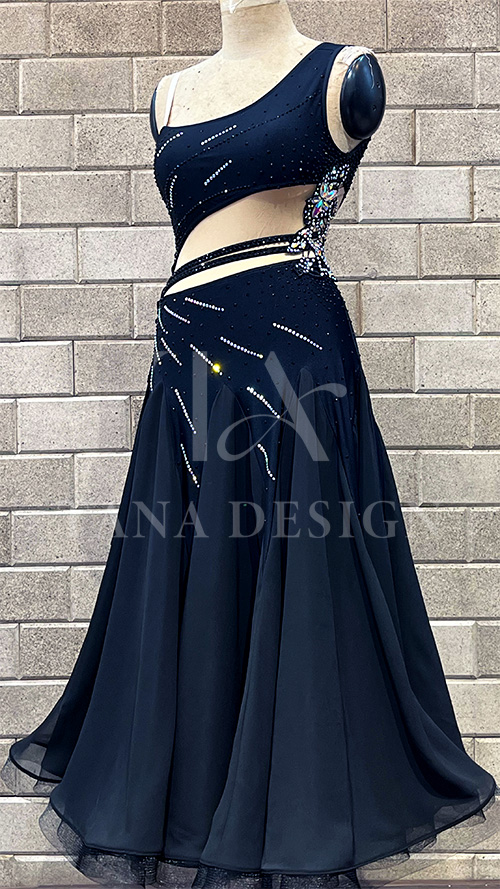 Women Competion Ballroom Latin Dance Dress - Smooth, Salsa, Rumba, Swing - TANA Lycra, Chiffon, Cover Back Dancewear (6)