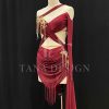 Women-Competion-Latin-Ballroom-Dance-Dress-Smooth-Salsa-Rumba-Swing-TANA-Lycra-Mesh-Open-Back-Beaded-Fringe-Dancewear