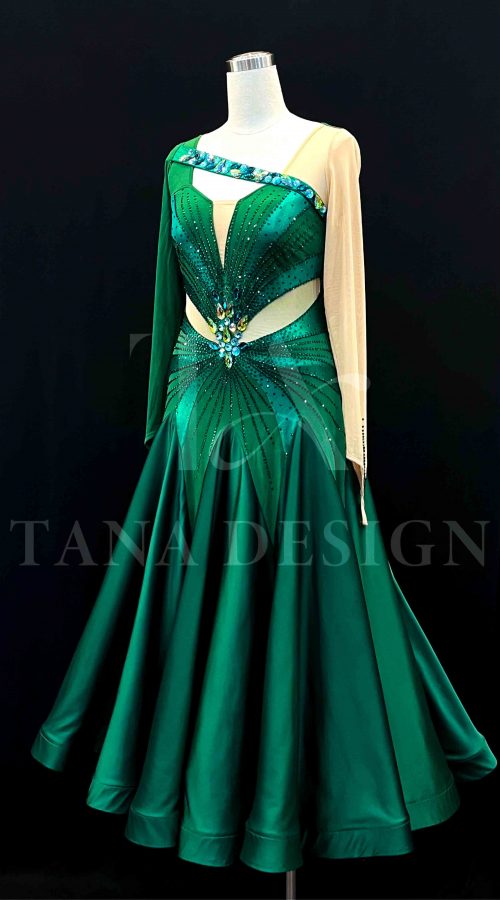 Custom-Women-Competion-Ballroom-Latin-Dance-Dress-Smooth-Salsa-Rumba-Swing-TANA-Lycra-Mesh-Satin-Close-Back-Dancewear