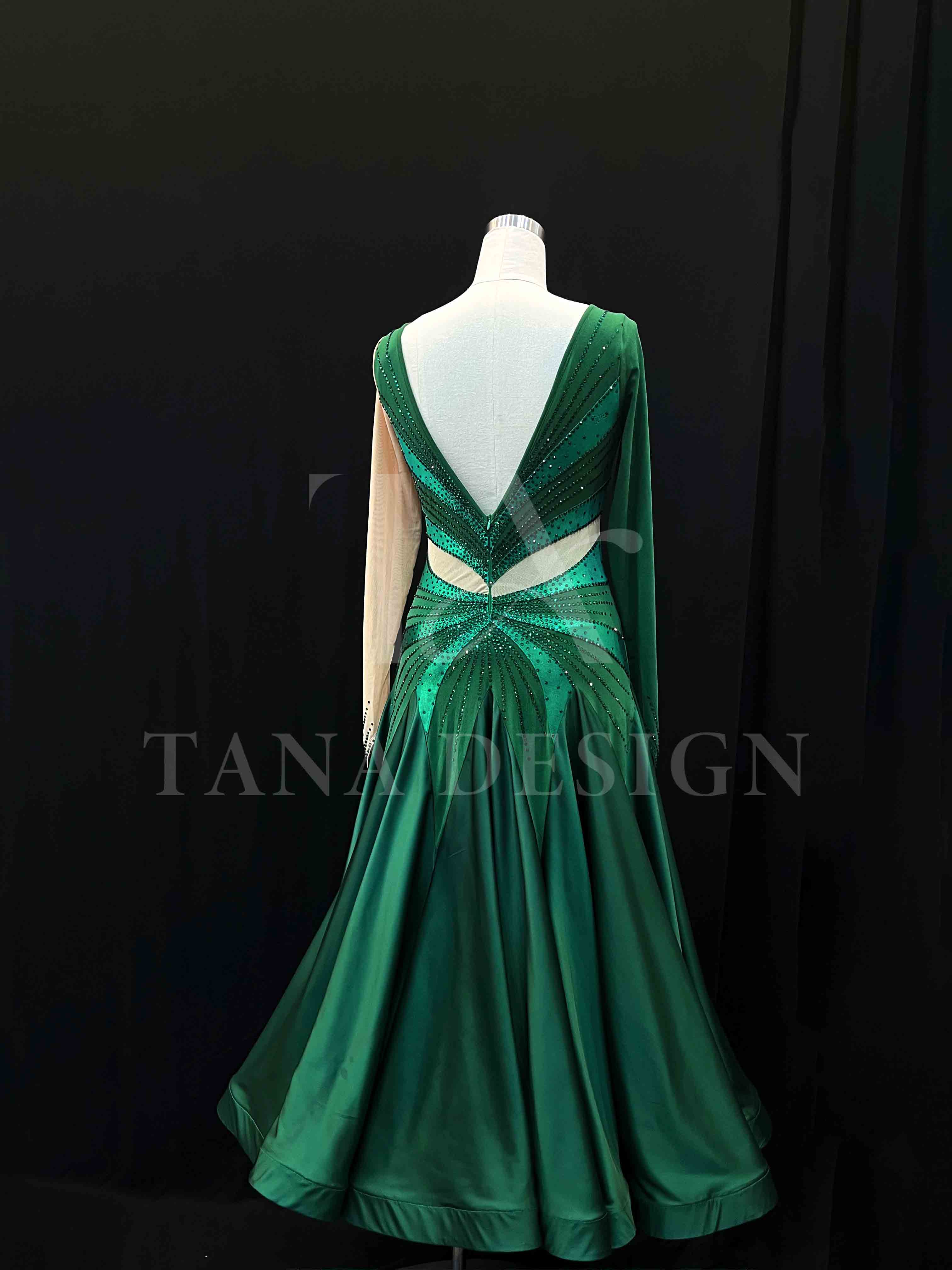 Women Competion Ballroom Latin Dance Dress - Smooth, Salsa, Rumba, Swing - TANA Lycra, Mesh, Satin, Close Back Dancewear (3) Custom-Women-Competion-Ballroom-Latin-Dance-Dress-Smooth-Salsa-Rumba-Swing-TANA-Lycra-Mesh-Satin-Close-Back-Dancewear
