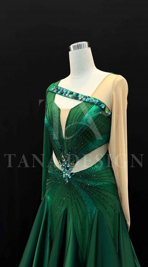 Custom-Women-Competion-Ballroom-Latin-Dance-Dress-Smooth-Salsa-Rumba-Swing-TANA-Lycra-Mesh-Satin-Close-Back-Dancewear