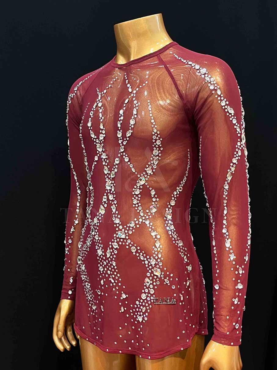 Men Competion Latin Ballroom Dance Shirt Smooth Salsa Rumba Swing TANA dancewear mesh colarless (2) Men-Competion-Latin-Ballroom-Dance-Shirt-Smooth-Salsa-Rumba-Swing-TANA-dancewear-mesh-colarless