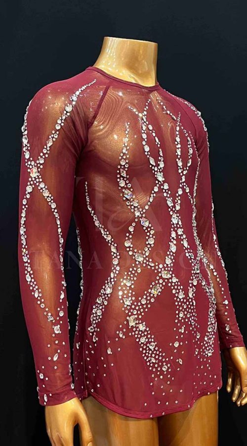 Men-Competion-Latin-Ballroom-Dance-Shirt-Smooth-Salsa-Rumba-Swing-TANA-dancewear-mesh-colarless