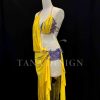 Women Competion Latin Ballroom Dance Dress Smooth Salsa Rumba Swing TANA dancewear lycra cover back fringe