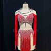 Women-Competion-Latin-Ballroom-Dance-Dress-Smooth-Salsa-Rumba-Swing-TANA-dancewear-lycra-mesh-open-back-fringe-rhinestone-fringe